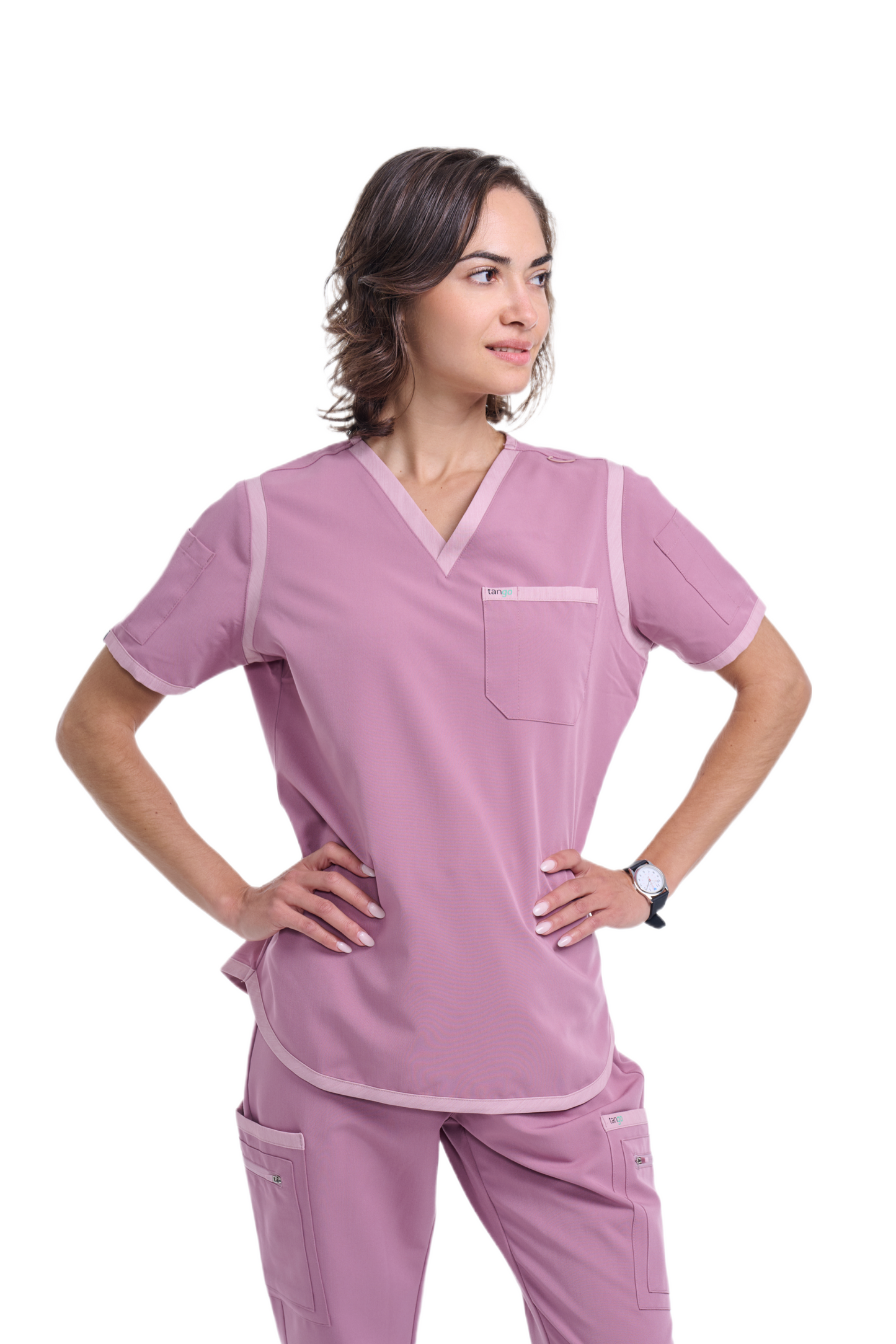 Women's Mauve / Light Mauve V-Neck Scrub Top