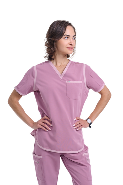 Women's Mauve / Light Mauve V-Neck Scrub Top