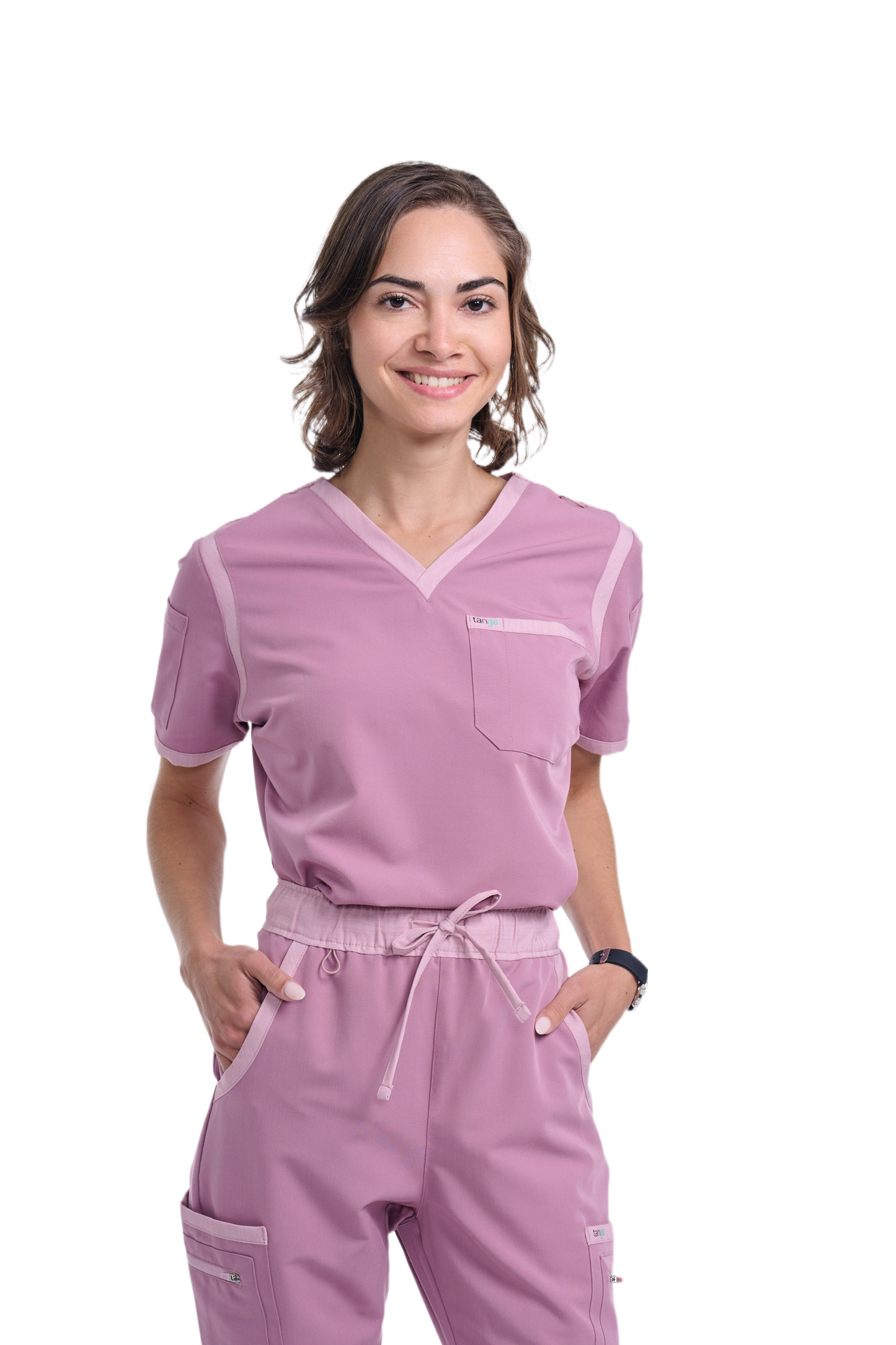 Women's Mauve / Light Mauve V-Neck Scrub Top