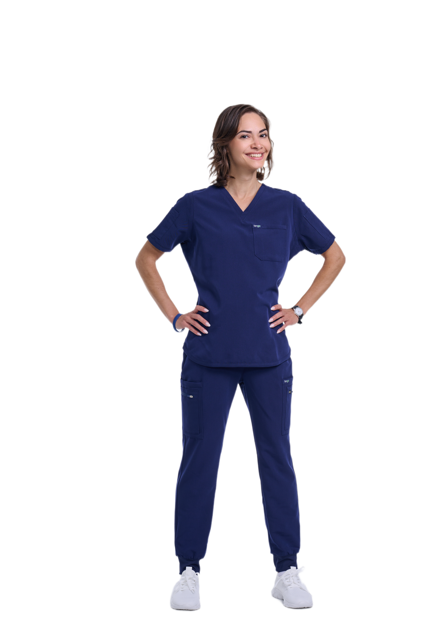 Women's Navy Blue V-Neck Scrub Top