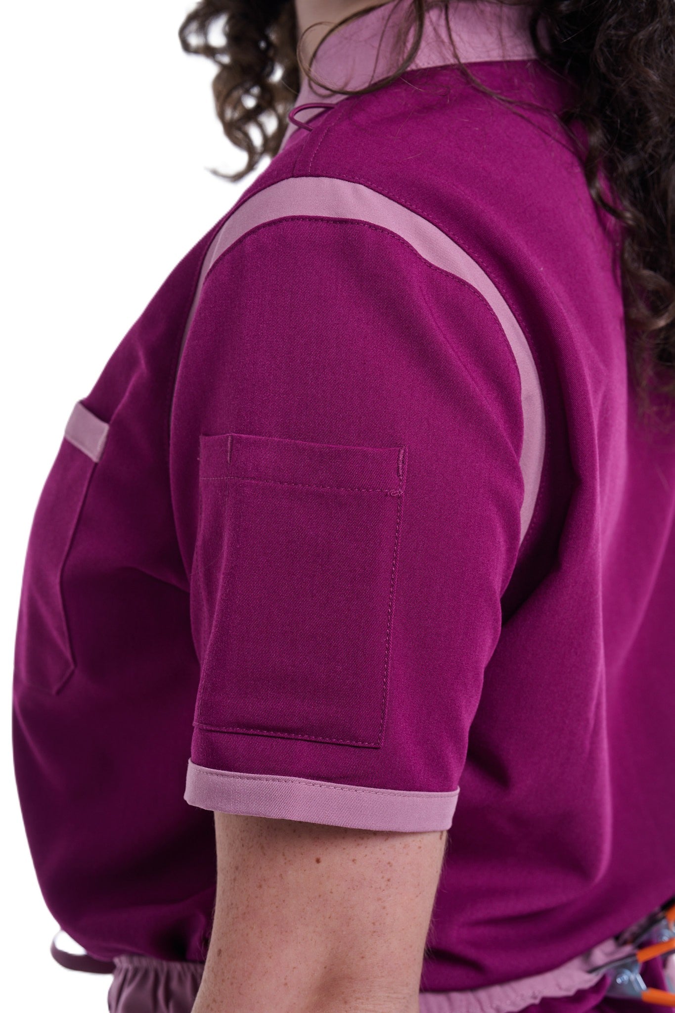 Women's Raspberry Pink / Mauve V-Neck Scrub Top