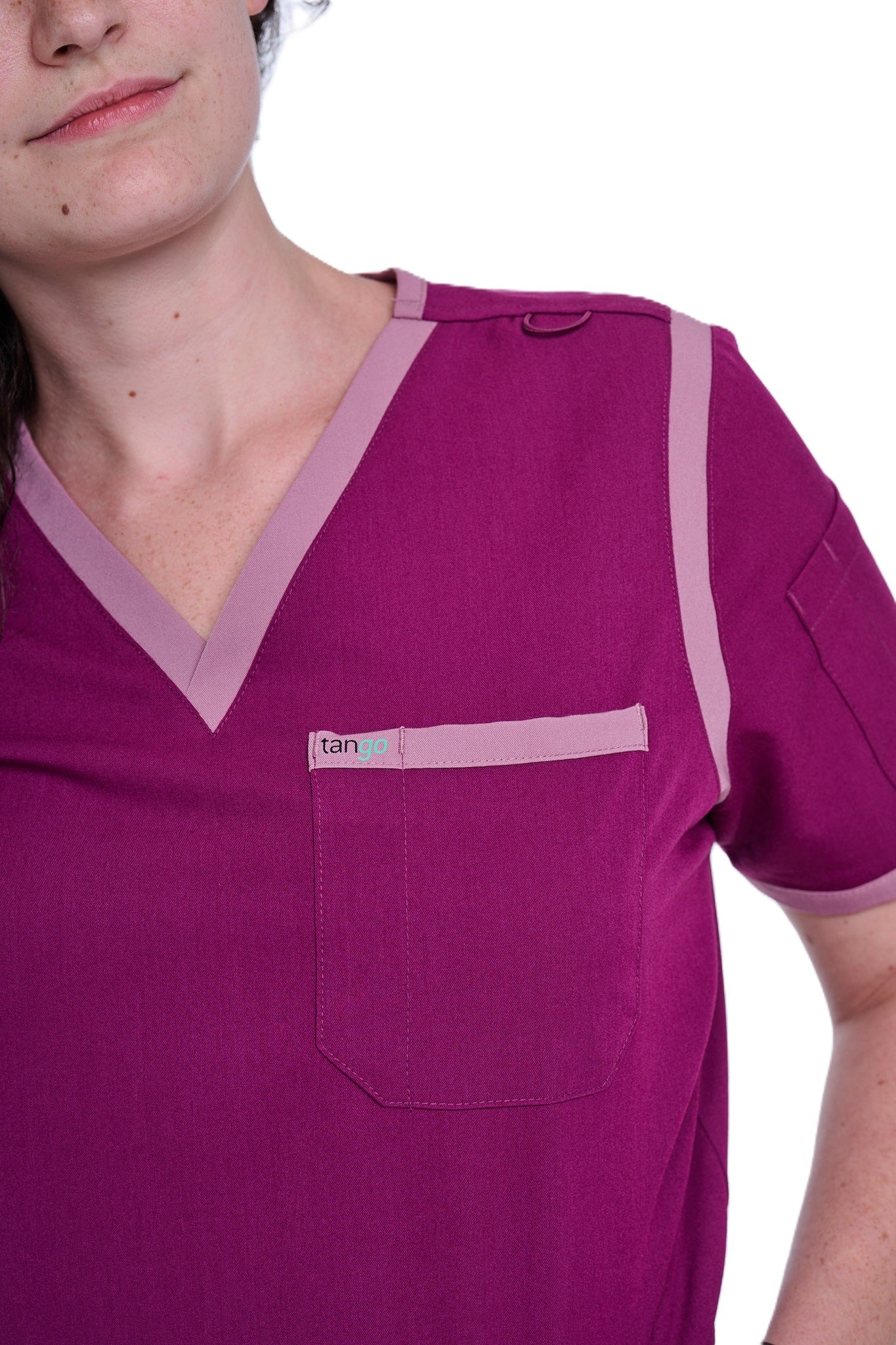 Women's Raspberry Pink / Mauve V-Neck Scrub Top