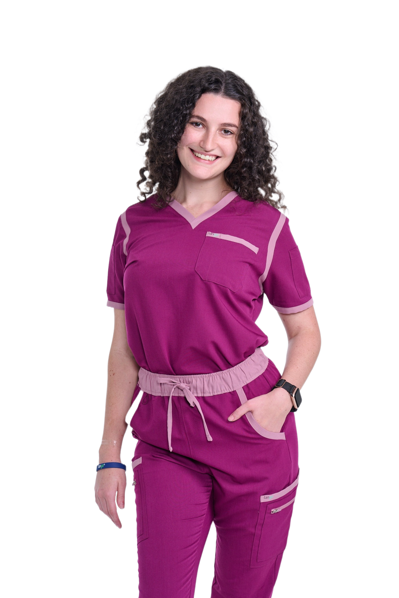 Women's Raspberry Pink / Mauve V-Neck Scrub Top