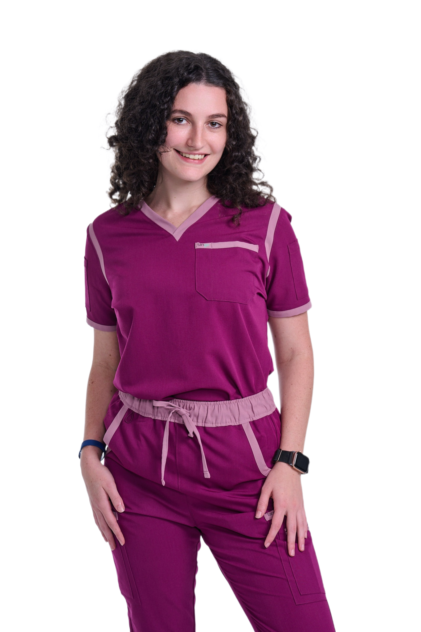 Women's Raspberry Pink / Mauve V-Neck Scrub Top